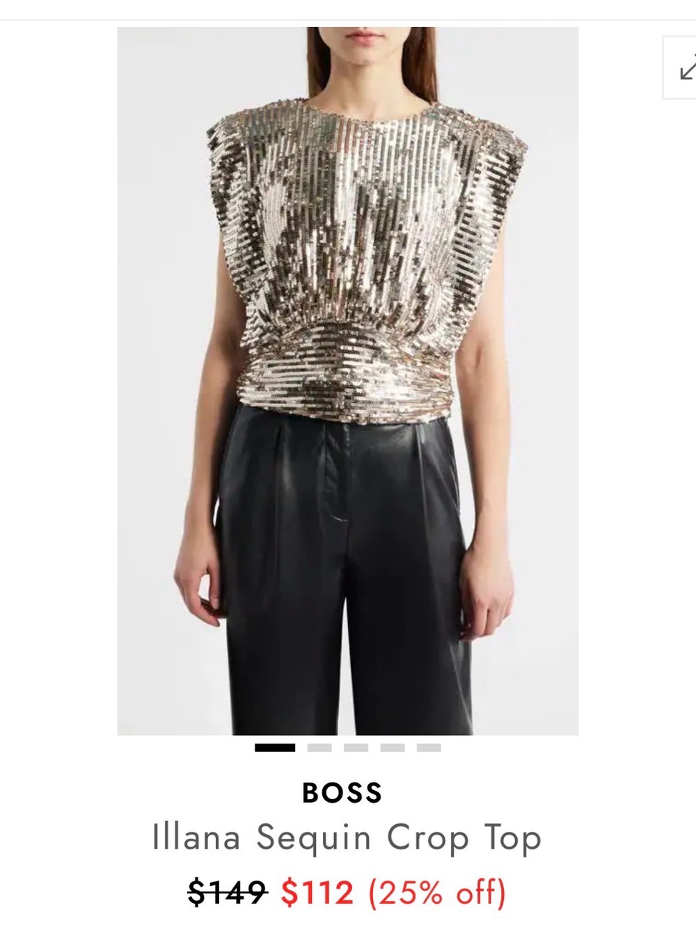BOSS Illana Sequin Crop Top